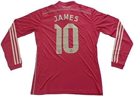 Real Madrid 2014-2015 Long Sleeve James 10 (Large, Pink)