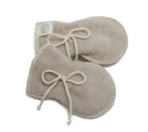 LANACARE Organic Merino Wool Baby Mittens, Soft Sand, size 74 (4-12 mo)