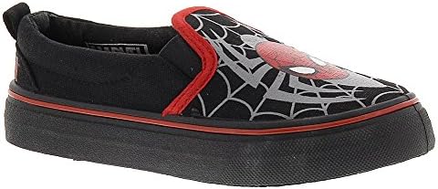 Marvel Heroes Spiderman Canvas Toddler Boys Size 10 Black Canvas Sneakers Shoes