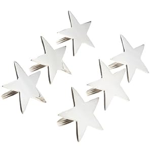 DII Silver finish 5-Point Star Napkin Ring, Set of 6