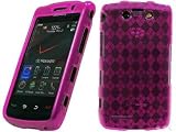 Cellet Hot Pink Diamond Pattern Flexi Case For Blackberry 9550 Storm2