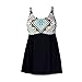 Dreaweet Women Vintage Geometric Print Plus Size Push Up One Piece Swimsuit(FBA)