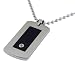dogs39  - Stainless Steel Dog Tag Pendant w Diamond Accent