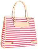 レベッカミンコフ　トートバッグ　ストライプ ダイアモンド ピンク【正規品】Rebecca Minkoff Striped Diamond Canvas Tote Cream/Pink 10TESICS12-672 pink diamond