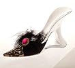 High Heel Wine Bottle Holder, Black Lace w/Maribou High Heel Wine Bottle Holder, Black Lace w/Maribou