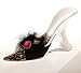 High Heel Wine Bottle Holder, Black Lace w/Maribou
