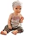 3pcs Baby Infant Girl Kid Headband+top+pants Shorts Floral Outfit Set Clothes (12-18 months)