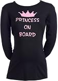 Spoilt Rotten - Princess On Board Logo - Long Sleeve Maternity T-Shirt BLACK, Large, L