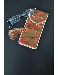 Beautiful Silk Brocade Eyeglass Sunglass Pouch Glasses Protect Bag - Dark Golden Rod with... by Shanghai Old Street