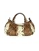 Ghibli Dark Brown Reptile Leather Large Satchel Bag