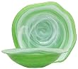 Colorful Art Glass Lime Green Small Lip Bowl 12"D, 3"H