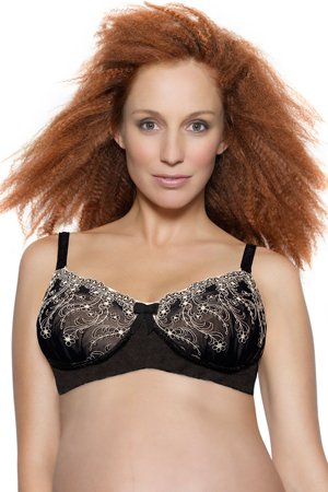 HOTmilk Her Tangled Web Tantalized Black and Champagne Maternity Bra 34DD UK/34DD-E US/75E EU/90E FR Black