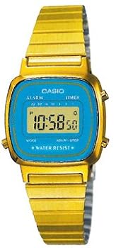 Casio #LA670WGA-2 Women's Gold Tone Chronograph Alarm LCD Digital Watch