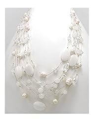 Japanese silk cord Jade Necklace In Zinc