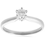 14k Choice of White or Yellow Gold Round Diamond Solitaire Engagement Ring (1/3 ct, H-I Color, SI2-I1 Clarity)