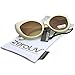 zeroUV Oversized Vintage Inspired Super & Bold Retro Designer Cat Eye Sunglasses (Creme)