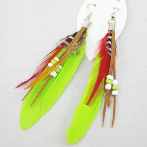 Feathers Earring Handmade 1 Pairs Dangle Earrings Eardrop Piercing Pick Your Style