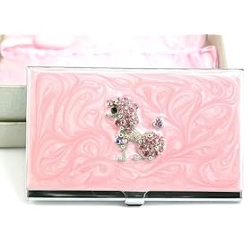 Buy Adorable Iced Pink Poodle Fancy Business Card Case Holder by Business Card Holders Ks Charming Designs