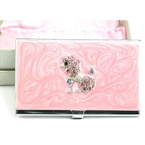 Buy Adorable Iced Pink Poodle Fancy Business Card Case Holder by Business Card Holders Ks Charming Designs
