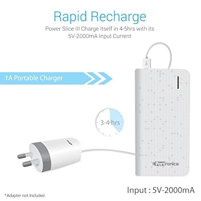 Portronics Power Slice III 8000 mah power bank ( White)