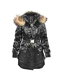 Julia Cocco' Detachable Fur Hood Black Puffer Coat