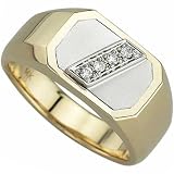 0.08 Ct.T.W. Round Brilliant Cut Diamonds, Two Tone 14Kt. Gold. Two Tone Men's Diamond Ring