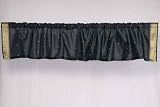 Black Sari Rod Pocket / Pole Top Valance - Pair