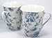 Blue Toile Fine Porcelain Scalloped Edge Mug - Set of Two