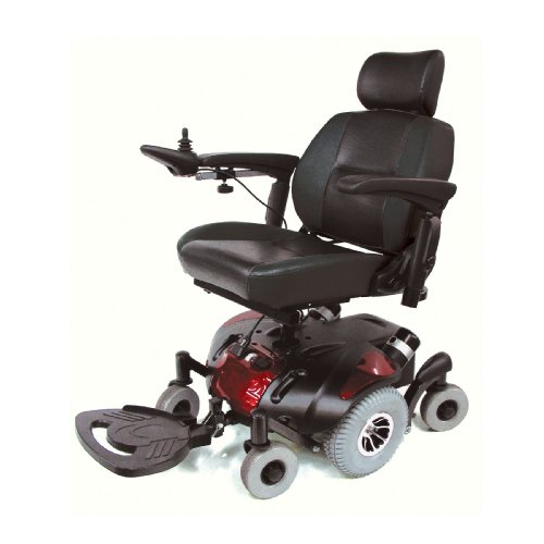 Drive Medical Image GT Mid Wheel Drive Power Wheelchair with Captains Seat, Burgundy