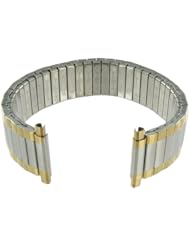 16-21mm Straight End Speidel Twist-O-Flex Two Tone GP Watch Band Long 1242/19