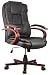 Luxury WoodenBase PU Leather Black Wood Base Armrest Office chair