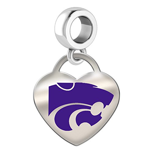 Kansas State Wildcats Sterling Silver Color Heart Dangle