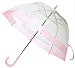 Pink Trim Frankford Clear Bubble Umbrella - Pink Trim
