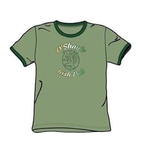 O'Shay'S Irish Pub - Adult Green Ringer S/S T-Shirt For Men
