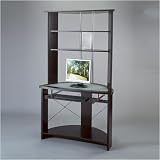 OSP Designs IN358 Insignia Expresso Finish SOLID WOOD Computer Desk Workstation With Hutch