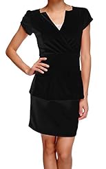 Cotton Peplum Cocktail Bandage Dress/Evening Dress/Party Dress/Mini Dress 