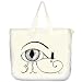 Eye of Ra or Horus with Cat art print 20 Inch Zippered cotton canvas Tote Bag