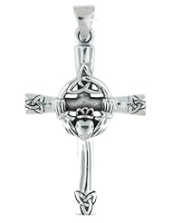 Celtic Knot Friendship Love Loyalty Claddagh Cross Pendant - New
