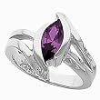 14K White Gold Amethyst Ring