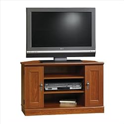 Sauder Camden County Corner TV Stand Planked Cherry