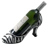 High Heel Wine Bottle Holder Zebra