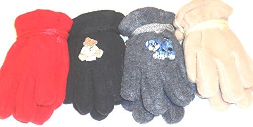 Four Pairs Mongolian Fleece Gloves for Infants Ages 6-18 Months