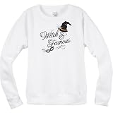 Hanes EcoSmart Soft Sweats Halloween Sweatshirt Relaxed Fit (Medium, White Witch)