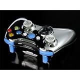 Chrome Blue Xbox 360 Controller With Blue LED Sticks and Light Up Buttons