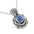 2 Tone Blue Topaz Necklace w/16" Adjustable 2 Tone Blue Topaz Necklace w/16" Adjustable
