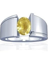 Platinum Oval Cut Yellow Sapphire Solitaire Ring