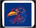 Decorated Mouse Pad with head, bird, eagle, drawing, colorful