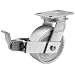 Albion 81 Series 10" Diameter Cast Iron Wheel Heavy Duty Swivel Caster with Face Brake, Roller Bearing, 6-1/4" Length X 4-1/2" Width Plate