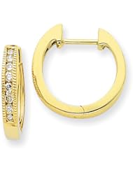14k Yellow Gold Diamond Hoop Earrings. Carat Wt- 0.25ct. Metal Wt- 3.19g