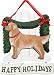 golden_retriever34golden retriever - Golden Retriever Gold Happy Holidays Sign Picket Fence